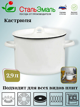 Кастрюля 2,9л цил белосн. 2с16/1 Кастрюля 2,9л цил белосн. 2с16/1