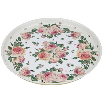 ПОДНОС СЕРВИРОВОЧНЫЙ AGNESS "ПИОНЫ" 33*2,1 СМ (898-010)