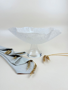 Фруктовница на ножке 30 см  прозрачная IVV (реплика) OLS-8394.1