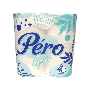 Туалетная бумага Pero Light 3сл 4рул, 12 в тр. уп., белый цвет (0148) Туалетная бумага Pero Light 3сл 4рул, 12 в тр. уп., белый цвет (0148)