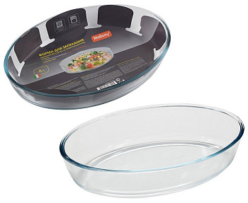 Форма для запекания CRISTALLINO, 4л, из боросиликатного стекла, овальной формы, б/р 005567