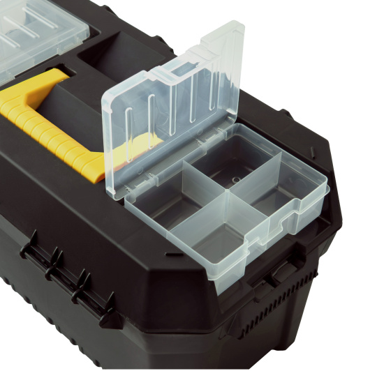 Ящик для инструментов "Saturn" 16,5", 420х250х230мм с органайзером и вставкой (черный) 223401030/01