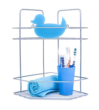 Полка угловая 2-х ярусная подвесная (ПП хром)