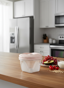 Банка с завинчивающейся крышкой "Тондо" 1,2л кремовая С287КРЕМ