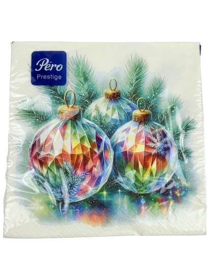Салфетки Pero Prestige 33*33 Хрустальные шары 3сл 20л 4269