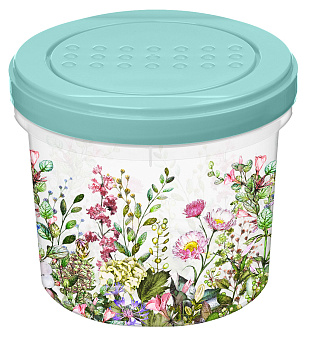 Банка с завинчивающейся крышкой 0,7л с декором "Цветущий луг" (микс) 223110590/00