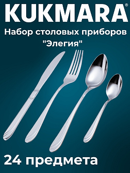 Набор столовых приборов 24 предмета "Элегия" (М02) в сувенирной коробке НСП-24020 Набор столовых приборов 24 предмета "Элегия" (М02) в сувенирной коробке НСП-24020