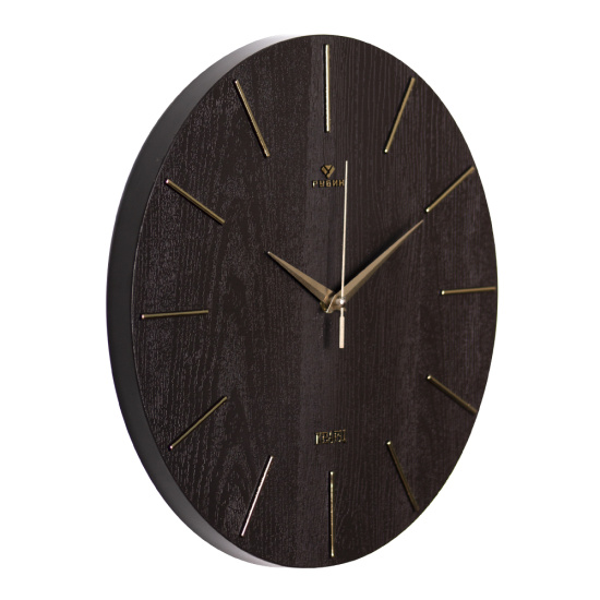 Часы настенные 30см корпус коричневый+золото "Классика" "Рубин" 3020-001