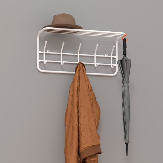 Вешалка с полкой 60см (6) Белый