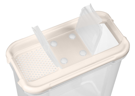 Емкость для сыпучих продуктов "Modena" прямоугольная 1л с дозатором (светло-бежевый) 221112025/01