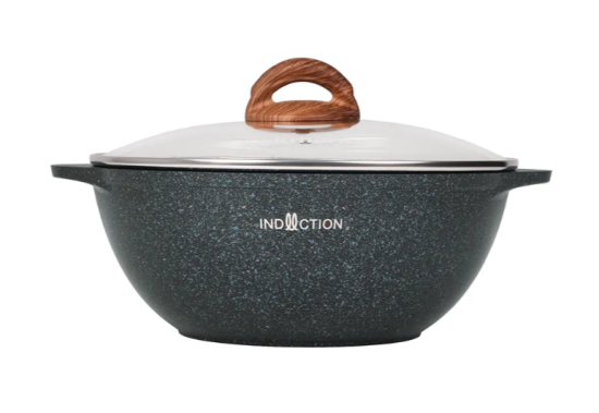 Казан 3,5л со стеклянной  крышкой, АП линия "Granit Ultra Induction" (blue) кгги37а