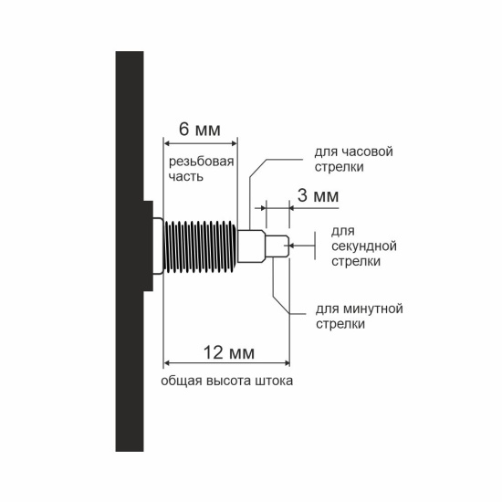 1-002 Часовой механизм кварцевый Рубин Стандарт 14 мм, Рубин