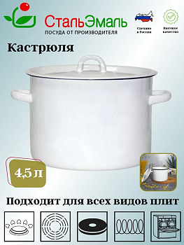 Кастрюля 4,5л 2с17 без рис.белосн. Кастрюля 4,5л 2с17 без рис.белосн.