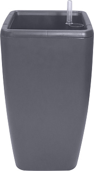 Горшок с автополивом InGreen Мюнхен 20л с внутрен.встав.8л,квадрат.,вулканический серый  IG622511026