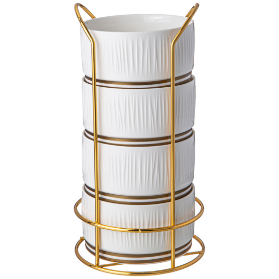 НАБОР САЛАТНИКОВ LEFARD "HERBAL" НА МЕТАЛЛ. ПОДСТАВКЕ 4 ШТ. 11,5*6 СМ 450 МЛ (КОР=8НАБ.) (42-500)