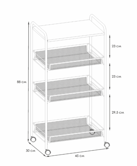 Этажерка "Ладья 34 КС" (Графит) 
