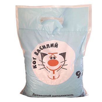 Наполнитель для кошек 9л древесный КОТ ВАСИЛИЙ