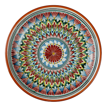 Ляган 30см, плоский Риштанская керамика оранжевый