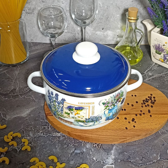 Кастрюля сф. 4л. белосн. Горная лаванда 6RC201M 