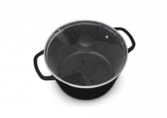 Кастрюля со стеклянной крышкой 5л Индукция Гранит L186650i