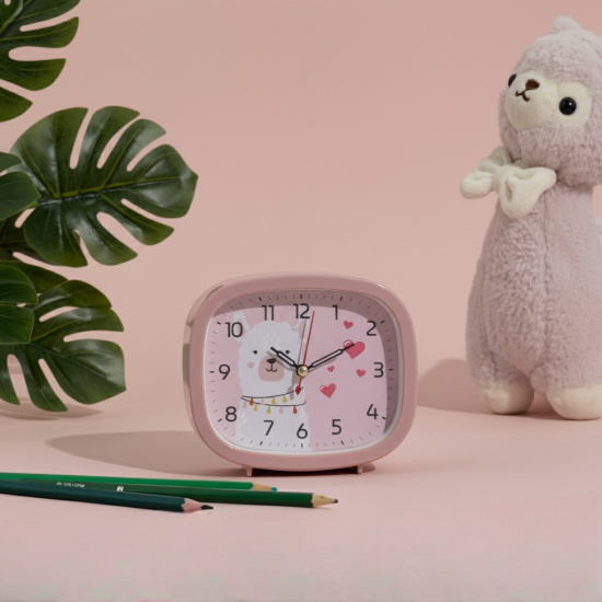 В5-018 Будильник кварц, корпус розовый "Альпака"