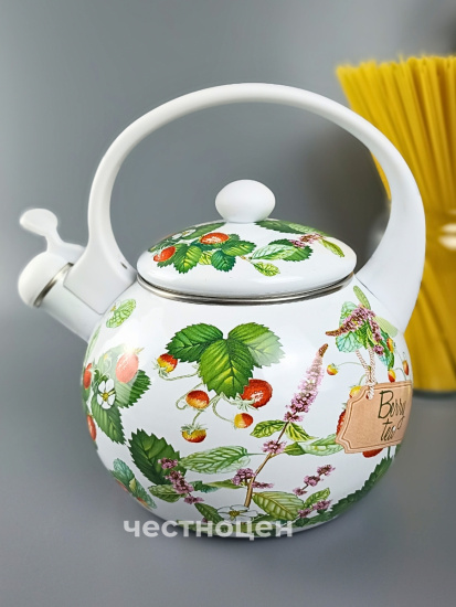 ЧАЙНИК AGNESS ЭМАЛИРОВАННЫЙ СО СВИСТКОМ, 2,2Л, ИНДУКЦИОННОЕ ДНО 934-569