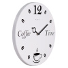 Часы настенные из металла, 32см открытая стрелка белый+черный "Coffe Time" "Рубин" 3235-001,,