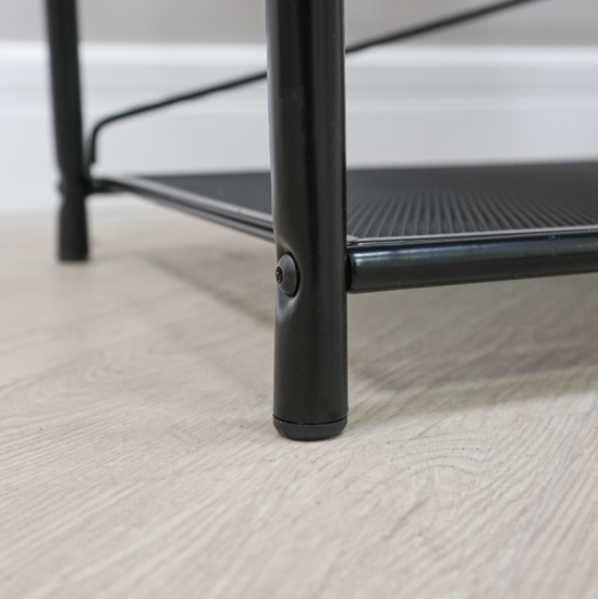 Подставка для обуви "Гранада 23_НБК" с сиденьем нубук (Черный) 