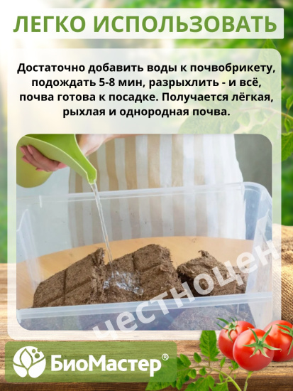 Почвобрикет 40л Универсальный БИОМАСТЕР Почвобрикет 40л Универсальный БИОМАСТЕР