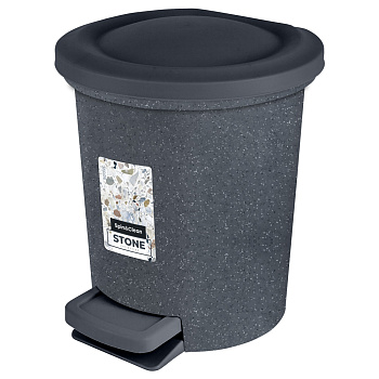 Мусорное ведро с педалью Stone 6 л темный камень SC470110026