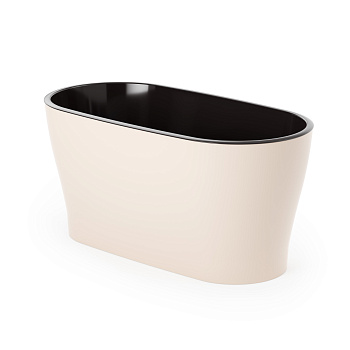 Горшок цветочный "Лея" 4л овальный двойной (с автополивом) (бежевый) М8590