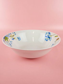 Салатник Eclipse "Букет незабудок" 970 мл, 20,5 см, 8" с8-5238#  (эконом) фарфор 78287