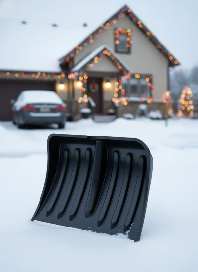 Лопата д/снега "Комфорт" 350х470мм d32 (с наконечником) (без черенка) М8824