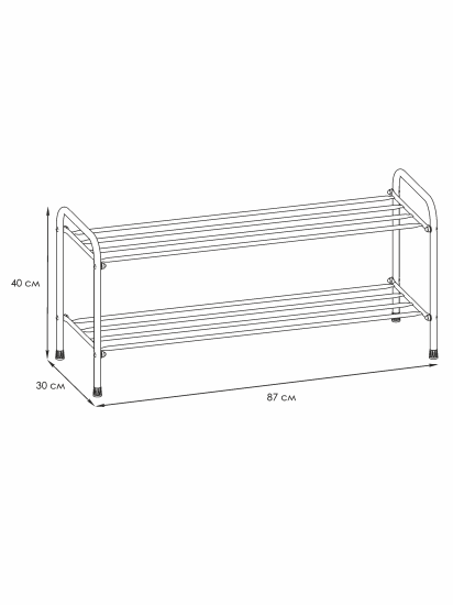 Подставка для обуви "Альфа 32" (Черный)(2-х полочная 80см)