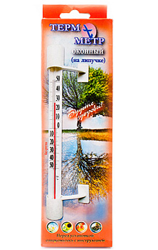 Термометр оконный "Липучка" Т-5 (стеклянный) картон