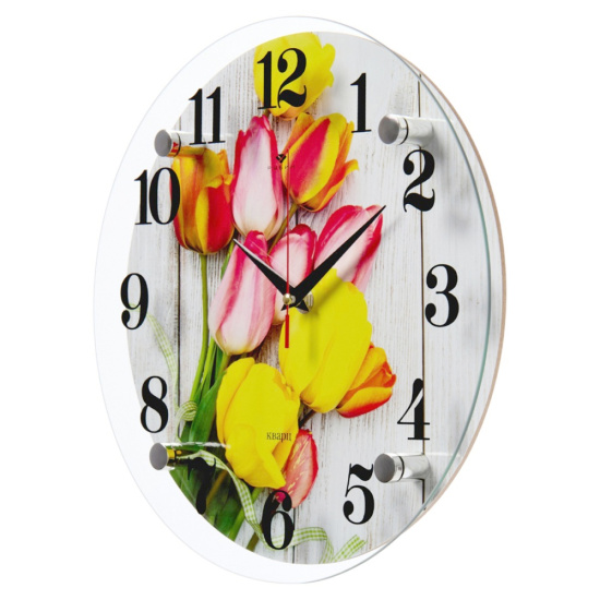 3030-040 Часы настенные "Тюльпаны" Рубин