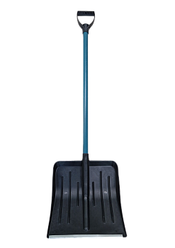 Снеговая лопата ФИНСКАЯ пласт. с оц.план. 410х400мм, ø-32 с метал.чер. п/о с V-руч. 13769