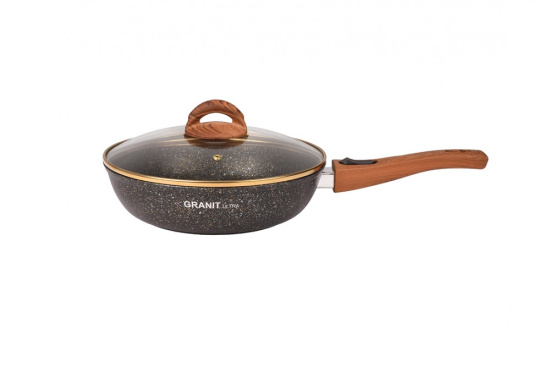 Сковорода 260мм со съемной ручкой,стекл.крышкой, АП линия "Granit ultra" (black-gold) сгбг263а Сковорода 260мм со съемной ручкой,стекл.крышкой, АП линия "Granit ultra" (black-gold) сгбг263а