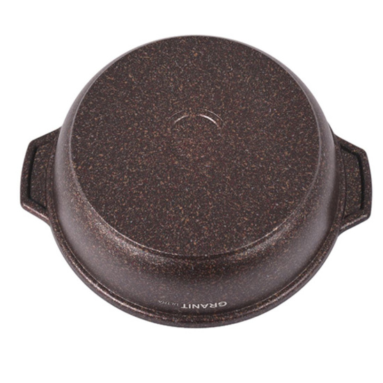 Кастрюля-жаровня 5л диаметром 28см со стекл. крышкой, АП линия "Granit ultra" (red) жга52а