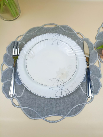 Набор плейсмат серые 6 штук 40 см OLS-918-4