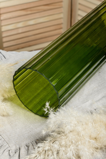 Ваза напольная "Цилиндр" рифленая d-130мм h-410мм арт.1905-Н5 "Олива"