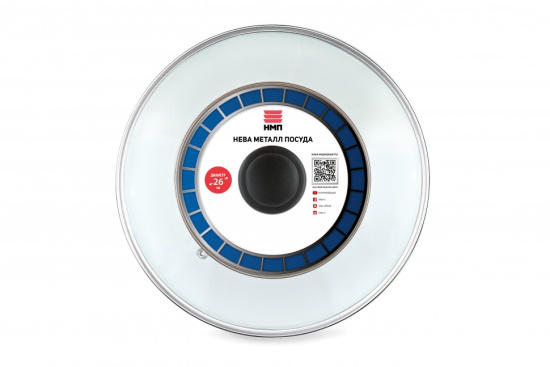 Крышка стекл. с метал. ободом 26 см 43026