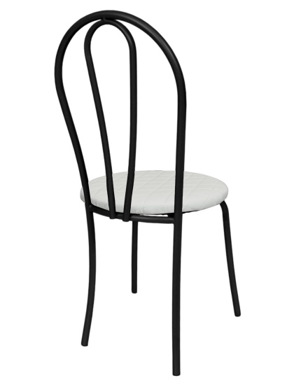 Стул "Капля" к\з стег.Белый н.черный