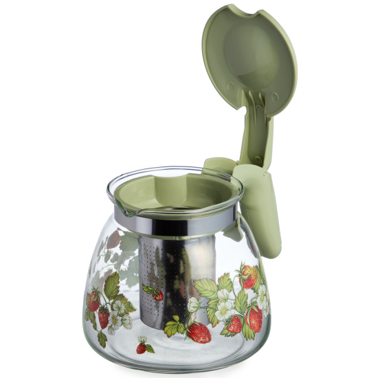 ЗАВАРОЧНЫЙ ЧАЙНИК AGNESS С ФИЛЬТРОМ "ЗЕМЛЯНИКА" 900 МЛ. (885-108)