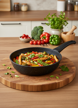 Сковорода д. 240 с а/п покрытием "мраморная крошка" ОРИОН 1224-04