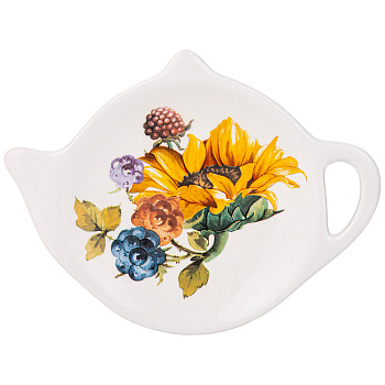 ПОДСТАВКА ПОД ЧАЙНЫЙ ПАКЕТИК AGNESS "УРОЖАЙ" 12*8,5*1,5 СМ (КОР=144ШТ.) (358-2085)