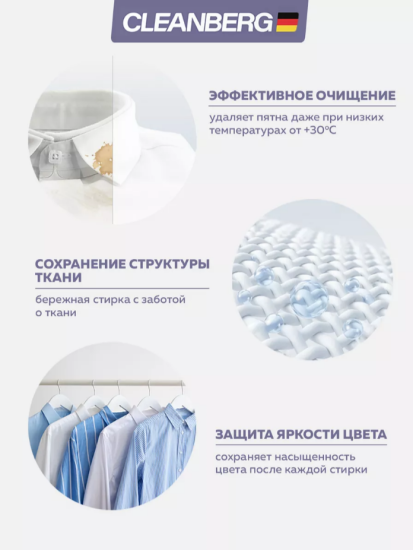 Гель для стирки аромат лаванда 1л ТМ CLEANBERG АРТ: 4670157463254