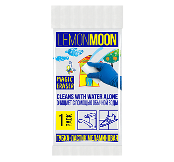 Губка для посуды 110*65*24см меламин 1шт Lemon Moon Арт. L102