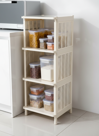 Полка напольная "Лайт" 4-х секцион. (бежевый) М7557