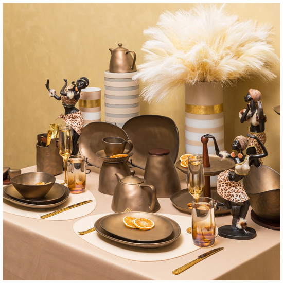 БЛЮДО BRONCO "BRONZE" 35,5*21*4 СМ (МАЛ.УП.=2ШТ./КОР=12ШТ.) (474-193)